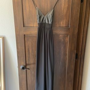 Black Maxi Dress (Leather Top)